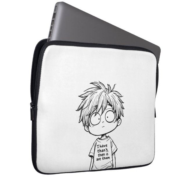 Capa Para Notebook Funny Chibi Anime Boy Electronics Bag (Frente Esquerda)