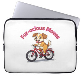 Capa Para Notebook **Funny Cycling Dog – Cute Dog Riding a Bicycle Il
