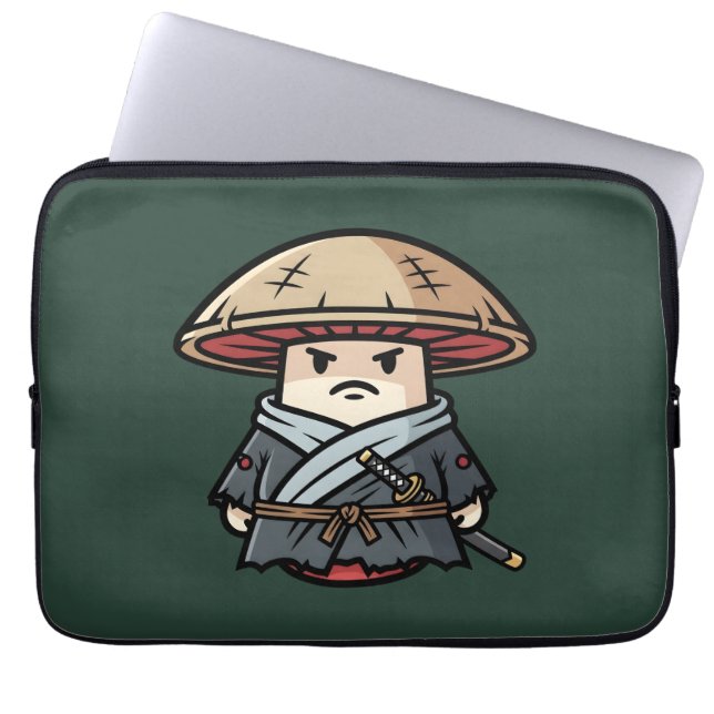 Capa Para Notebook Funny Mushroom Ronin Wandering Samurai Illustratio (Frente)