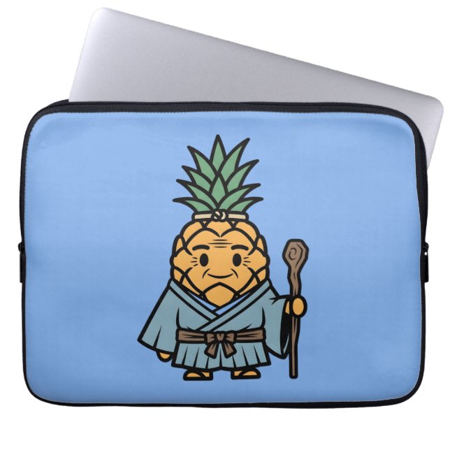 Capa Para Notebook Funny Pineapple Sensei Master Samurai Illustration (Frente)