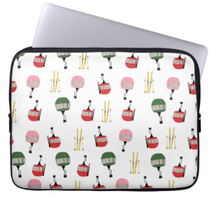 Capa Para Notebook Funny Retro Ski Lift Gondola Winter Skiiers