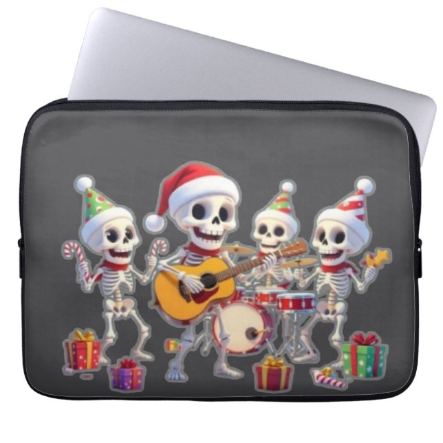 Capa Para Notebook Funny Skeleton Band Christmas & New Year – 3D Cart (Frente)