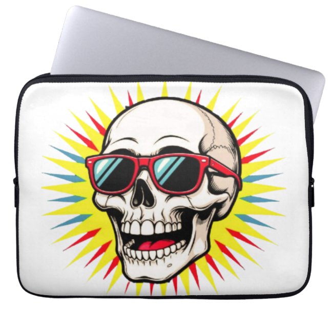 Capa Para Notebook **Funny Skull With Sunglasses – Cartoon Laughing S (Frente)