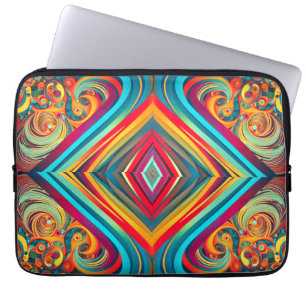 Capa Para Notebook Fusão de Onda de Cor – Arte Abstrata Moderna em Es