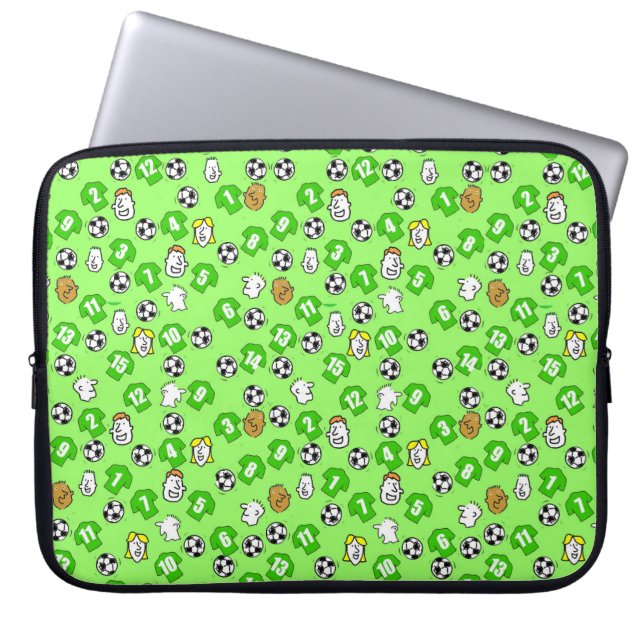 Capa Para Notebook Futebóis, Camisas Verdes e Fãs (Frente)