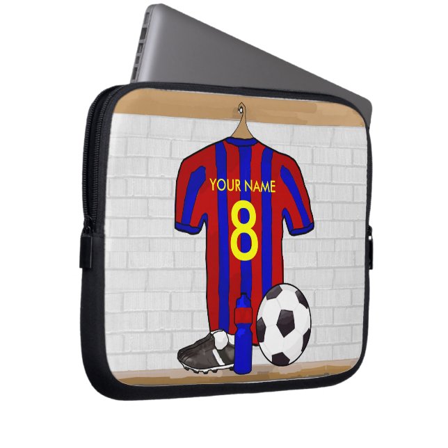 Capa Para Notebook Futebol Red e Blue Personalizado Jersey (Frente Esquerda)