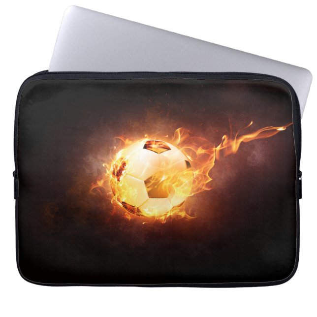 Capa Para Notebook Futebol sob fogo, bola, futebol (Frente)
