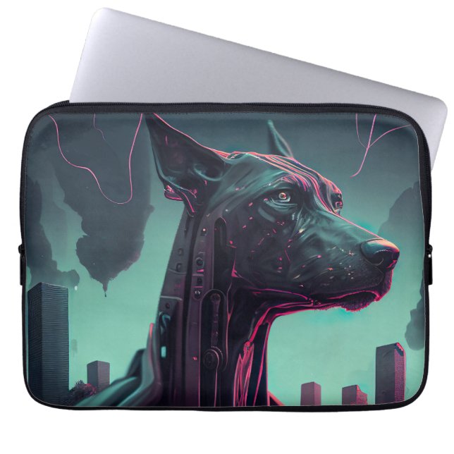 Capa Para Notebook Futurista Grande Dane O Companheiro Robótico (Frente)