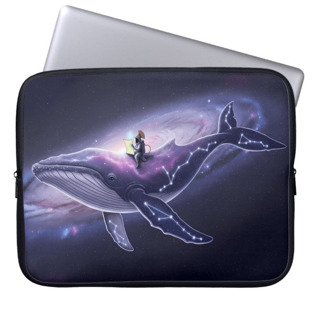 Capa Para Notebook Galactic Whale Laptop Sleeve (Frente)