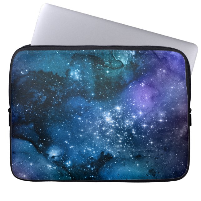 Capa Para Notebook Galáxia Amadurece Espaço Estrelado Azul Céu Branco (Frente)