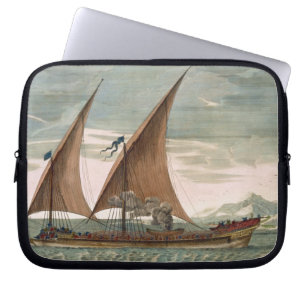 Capa Para Notebook Galera sob a vela, padrão de voo do Commande