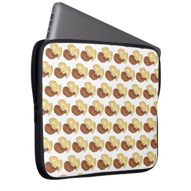 Capa Para Notebook Galinha e Jantar Waffles, Comida de Soul Clássica (Frente Esquerda)