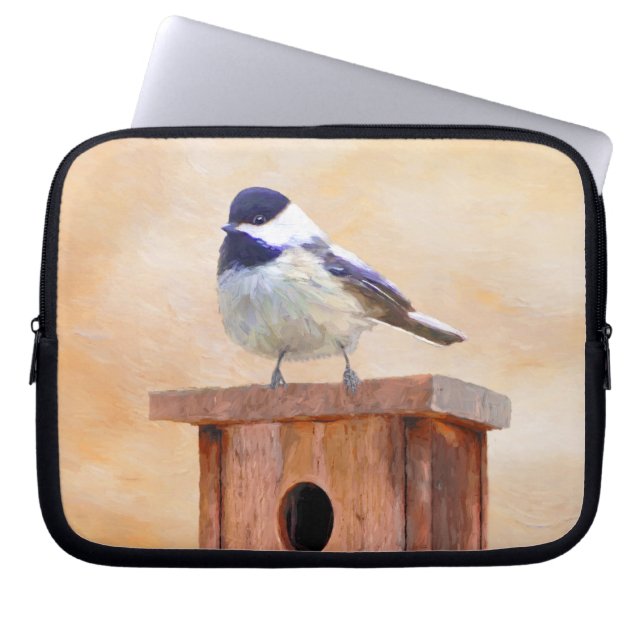 Capa Para Notebook Galinha em Birdhouse Pintura Original de Pássaros (Frente)