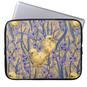 Capa Para Notebook Galinhas e jacintos a amarelo