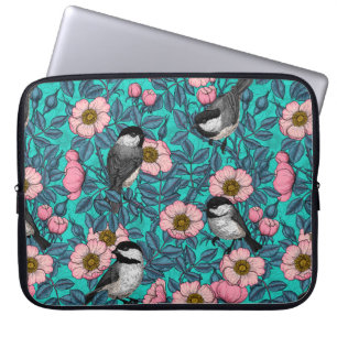 Capa Para Notebook Galinhas em rosa selvagem, rosa e azul