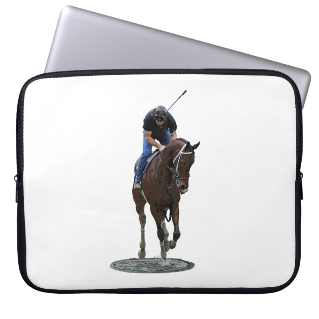 Capa Para Notebook Galloping na Bolsa de laptop de cavalos de raça pu (Frente)