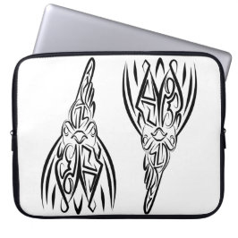 Capa Para Notebook Galo Tribal Preto e Branco