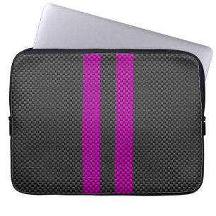 Capa Para Notebook Gamas de Corrida Vertical Rosa em Estilo de Fibra