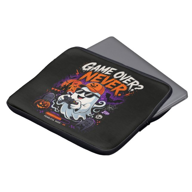 Capa Para Notebook Game Over Nunca Divertido Fantasma de Gamer Hallow (Frente Topo)