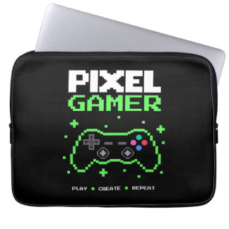 Capa Para Notebook Gamer de Pixel Art – Jogar Criar Repetir