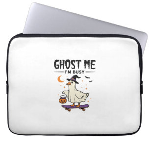 Capa Para Notebook Ganso de Halloween de Skate Me Fantasma Estou Ocup