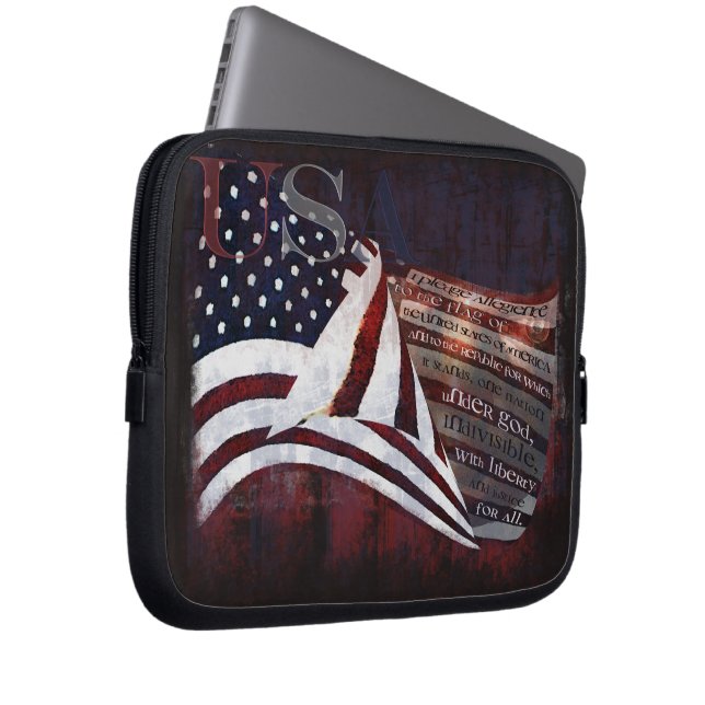 Capa Para Notebook Garantia de Alliegiance - bandeira dos EUA (Frente Esquerda)
