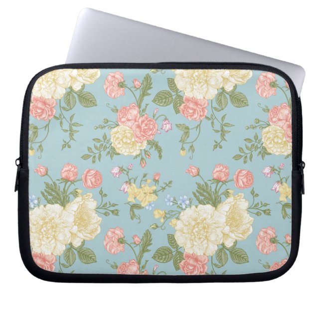 Capa Para Notebook Garden Peony Floral Patterno (Frente)