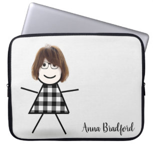 Capa Para Notebook Garota com cabelo e nome