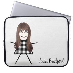 Capa Para Notebook Garota com cabelo e nome