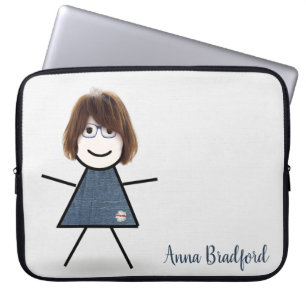 Capa Para Notebook Garota com cabelo e nome