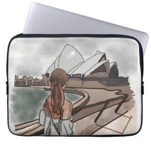 Capa Para Notebook Garota com ópera em Sydney.