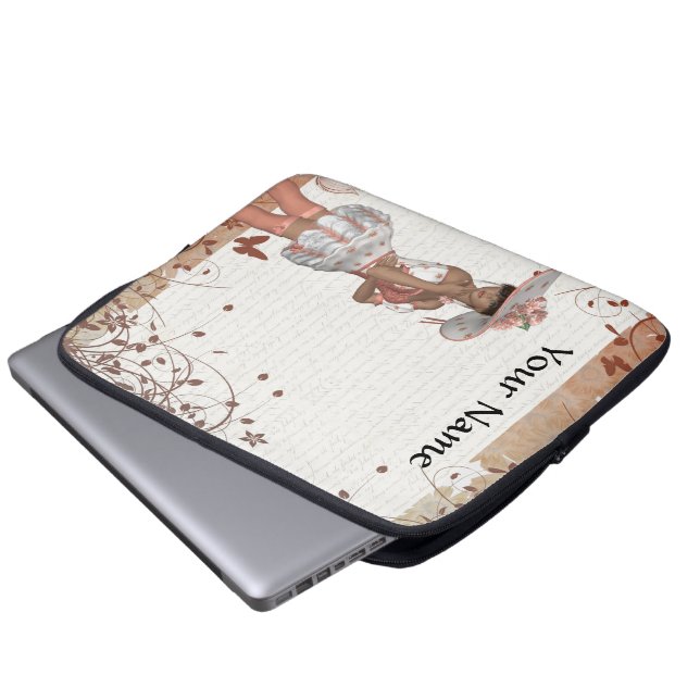 Capa Para Notebook Garota de chapéu de verão (Frente Inferior)