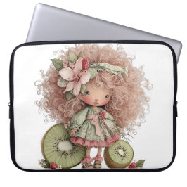 CAPA PARA NOTEBOOK GAROTA LINDA DE VERÃO COM FLORES E FRUTAS