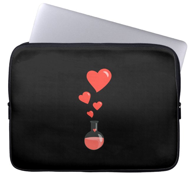 Capa Para Notebook Garrafa preta do dia dos namorados 15in do geek (Frente)