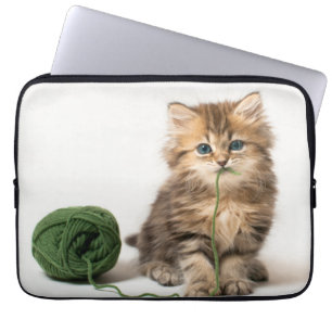 Capa Para Notebook Gatinho com fio verde