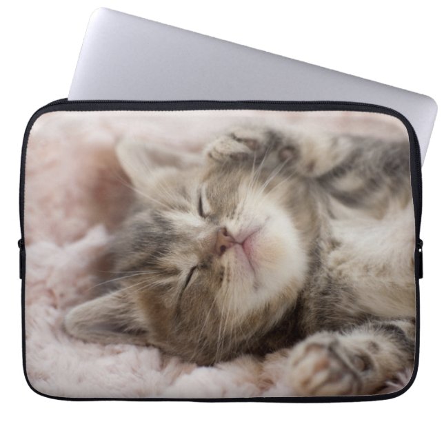 Capa Para Notebook Gatinho sonolento (Frente)