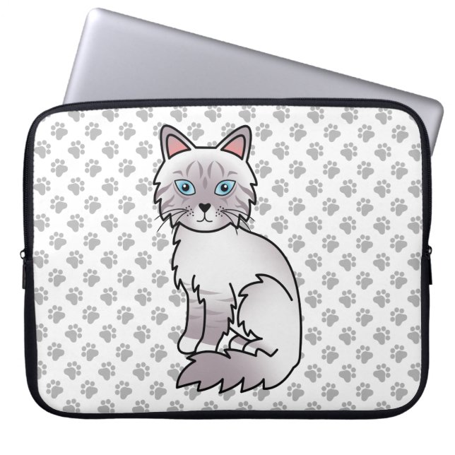Capa Para Notebook Gato Birman / Ragdoll Tabby Lilac Point Cute & Pat (Frente)