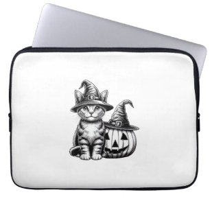 Capa Para Notebook Gato Bonito De Bruxas De Chapéu De Abóbora De Hall