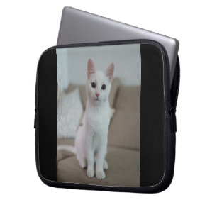 Capa Para Notebook Gato branco Zazzle_Growth.