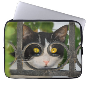 Capa Para Notebook Gato curioso com óculos Foto Engraçada -
