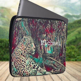 Capa Para Notebook Gato da Selva Monocromático