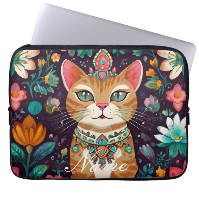 Capa Para Notebook Gato de Bejeweled Crowned (Frente)