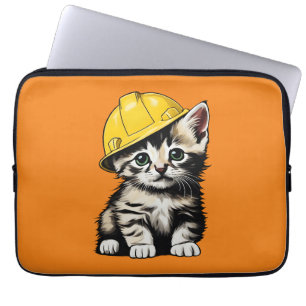 Capa Para Notebook Gato de Construção