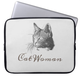 Capa Para Notebook Gato de Desenho de Mulher Gato