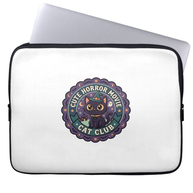 Capa Para Notebook Gato de Filme de Terror Fofo Design de Camiseta -  (Frente)