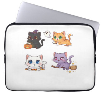 Capa Para Notebook Gato de Halloween Gato Espantoso e Elegante Inspir