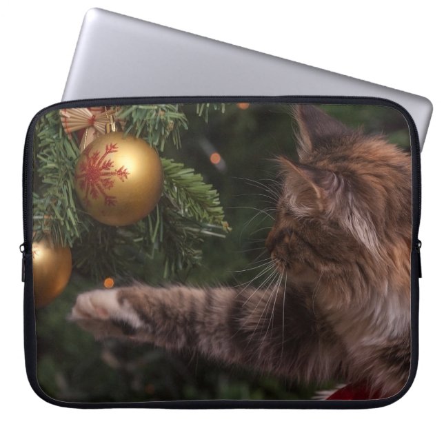 Capa Para Notebook Gato de Natal (Frente)