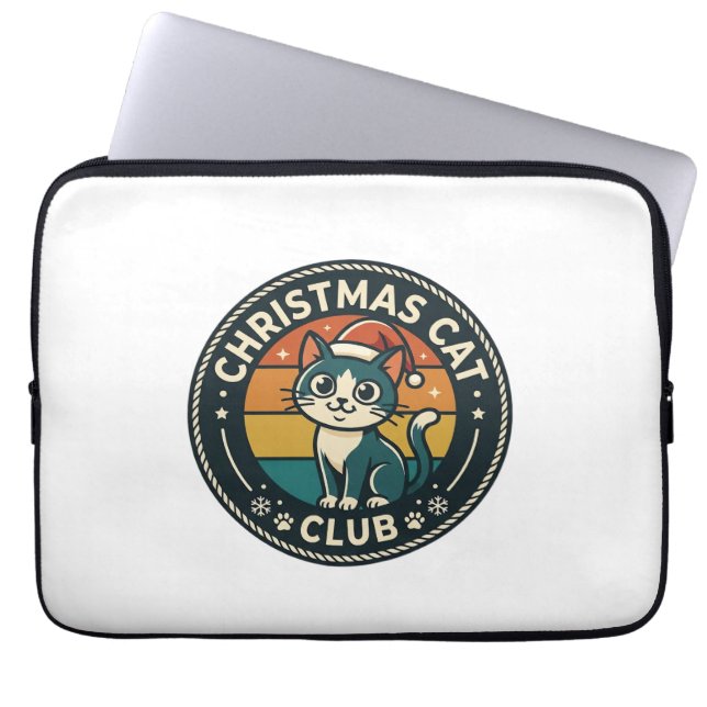 Capa Para Notebook Gato de Natal Design de Gatinho Fofo - Clube do Ga (Frente)