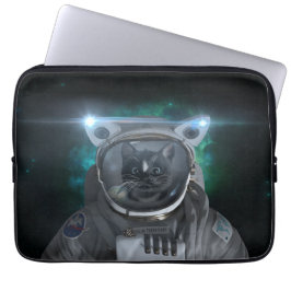 Capa Para Notebook Gato do espaço - nebulosa verde -