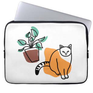 Capa Para Notebook Gato e planta